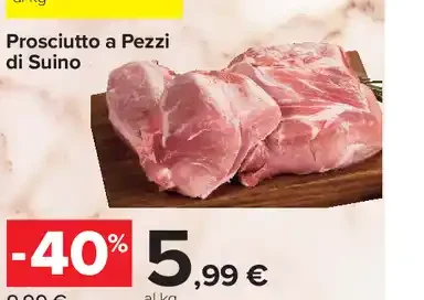 Prosciutto a pezzi di suino