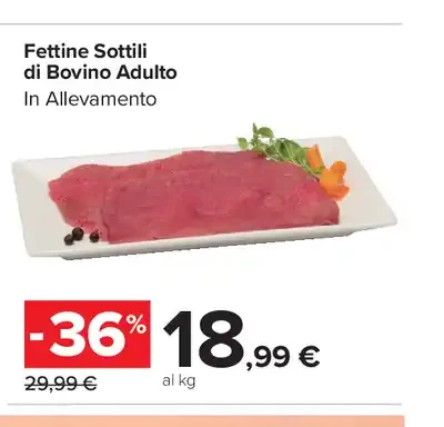 Fettine sottili di bovino adulto