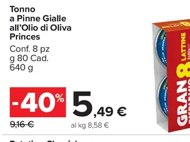 Tonno a Pinne Gialle all'Olio di Oliva Princes
