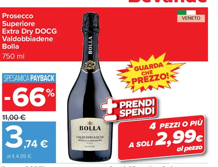 Prosecco Superiore Extra Dry DOCG Valdobbiadene Bolla