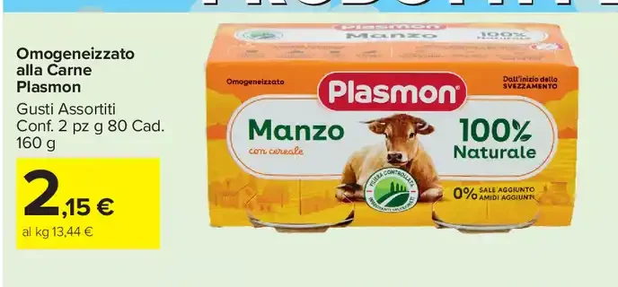 Omogeneizzato alla carne Plasmon Manzo