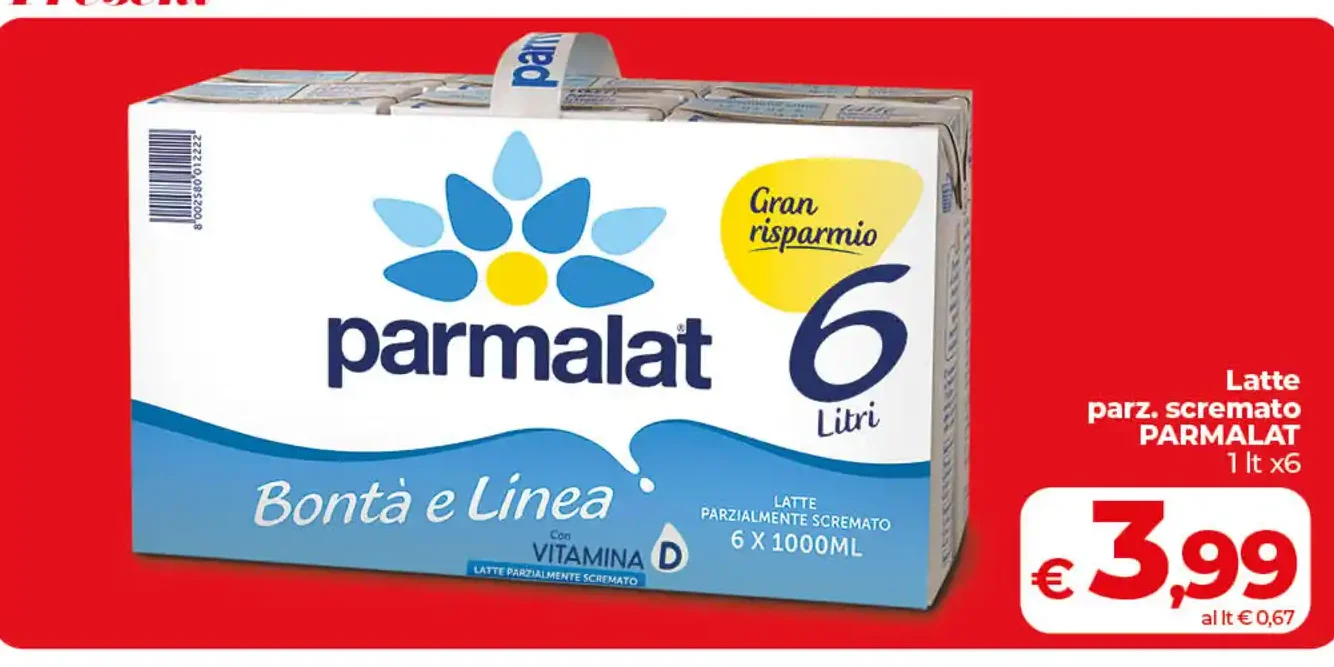 Latte parzialmente scremato Parmalat