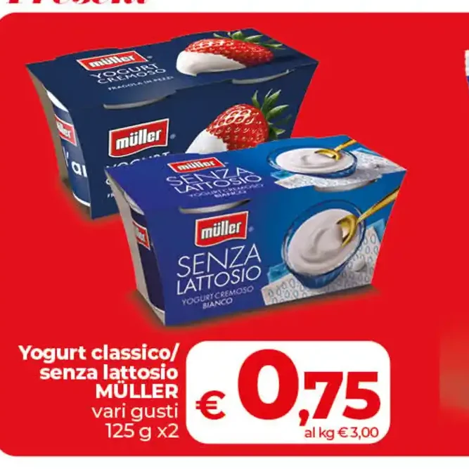 Yogurt Müller classico o senza lattosio