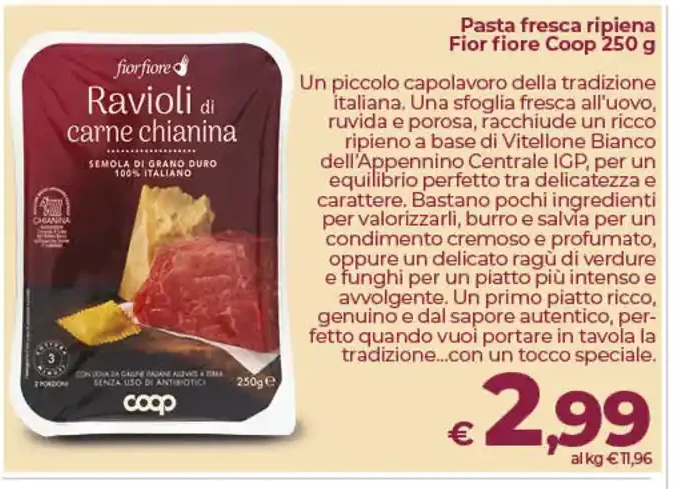 Ravioli di carne chianina Fior Fiore Coop