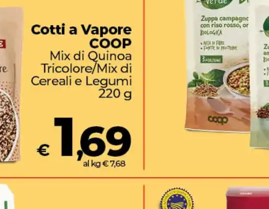 Cotti a vapore Coop mix di quinoa tricolore/mix di cereali e legumi