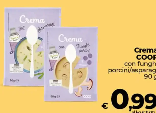 Crema Coop con funghi porcini/asparagi
