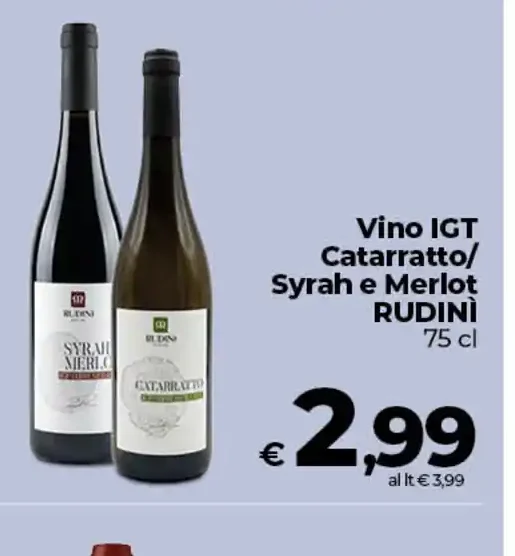 Vino IGT Catarratto/Syrah e Merlot Rudinì