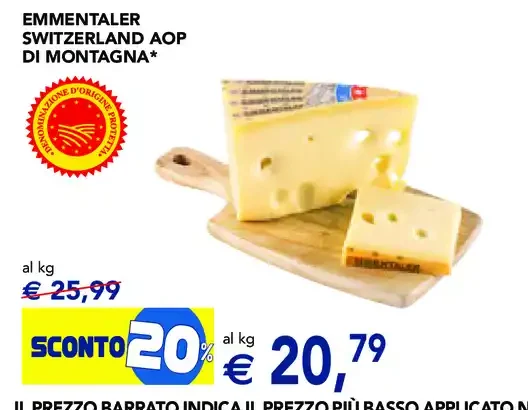 Emmentaler Switzerland AOP di Montagna