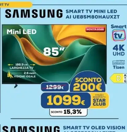 TV Samsung Mini LED 85" UE85M80HAUXZT