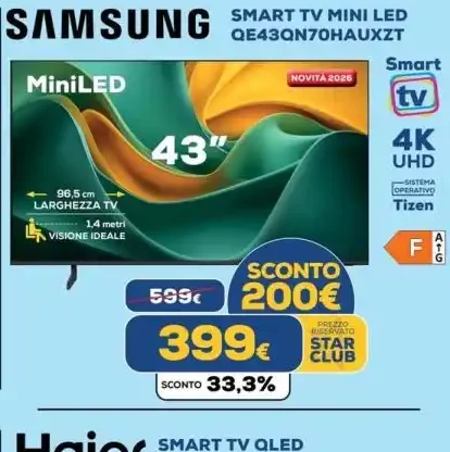 TV Samsung Mini LED 43" QE43QN70HAUXZT