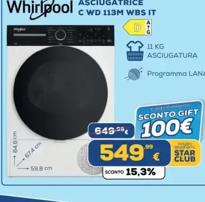 Asciugatrice Whirlpool C WD 113M WBS IT