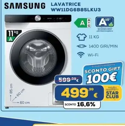 Lavatrice Samsung WW11DG6B85LKU3