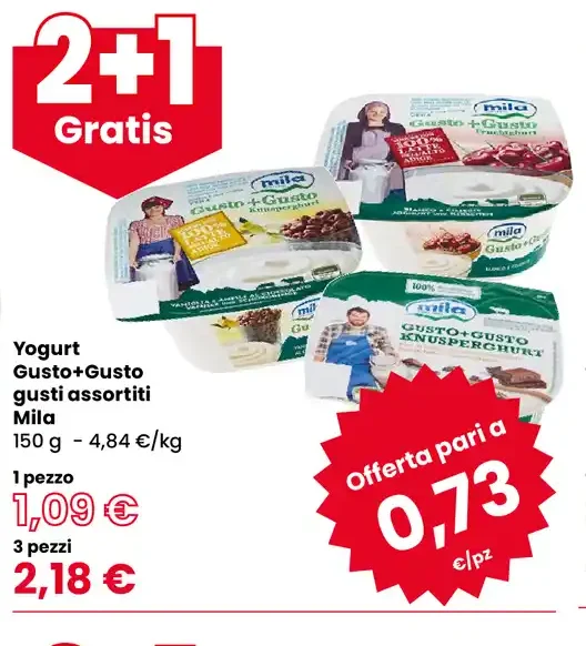 Yogurt Gusto+Gusto gusti assortiti Mila