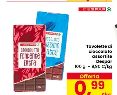 Tavolette di cioccolato assortite Despar