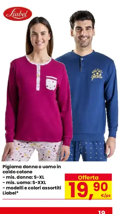 Pigiama donna o uomo in caldo cotone