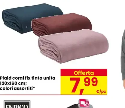 Plaid coralfix tinta unita