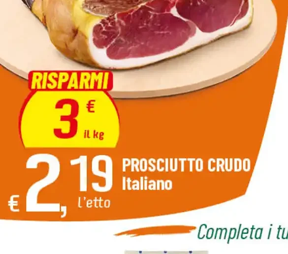 Prosciutto crudo italiano