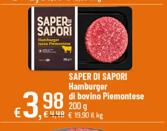 Hamburger di bovino piemontese