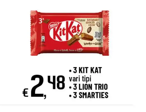 KitKat, Lion Trio e Smarties