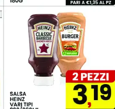 Salsa Heinz vari tipi 220/260ml