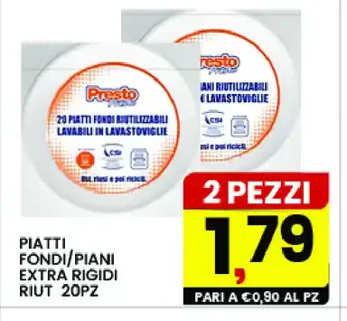 Piatti fondi/piani extra rigidi Presto 20 pezzi