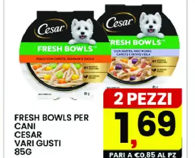 Fresh Bowls per cani Cesar vari gusti 85 g