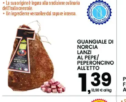 Guanciale di Norcia Lanzi al pepe/peperoncino