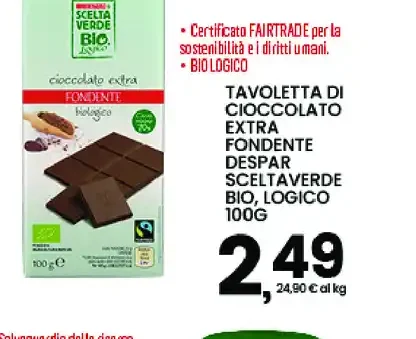 Tavoletta di cioccolato extra fondente