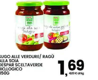 Sugo alle verdure/ragù alla soia bio