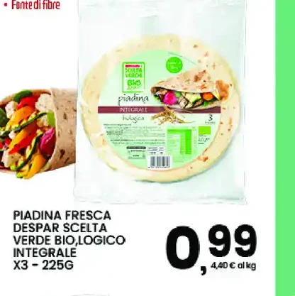 Piadina fresca biologica integrale