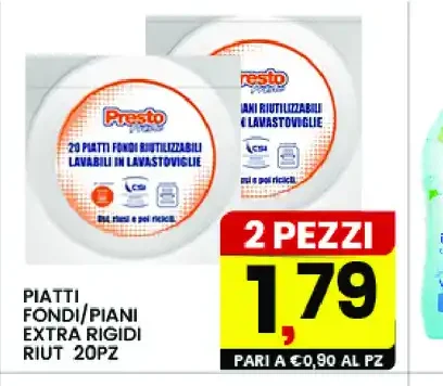 Piatti fondi/piani extra rigidi Presto 20 pezzi