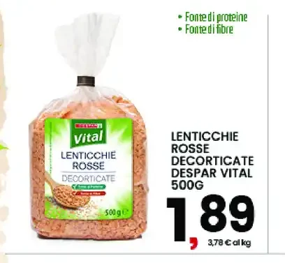 Lenticchie rosse decorticate Despar Vital