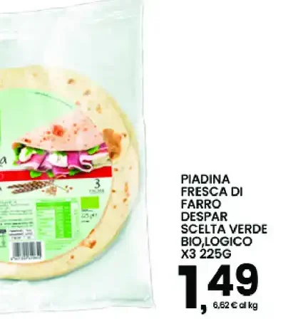 Piadina fresca di farro biologica