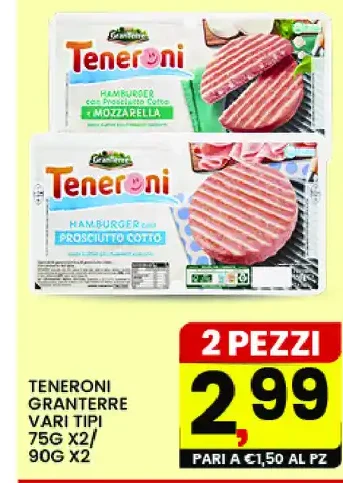 Hamburger Teneroni Granterre vari tipi 75g x2 90g x2