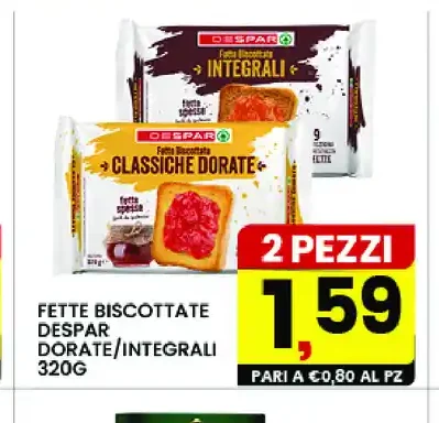 Fette biscottate Despar dorate/integrali 320g