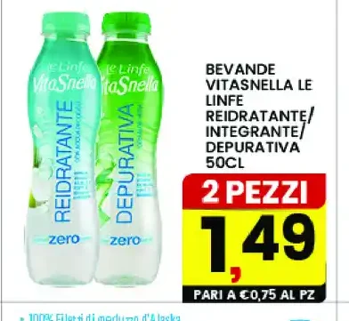 Bevande Vitasnella Le Linfe reidratante/integrante/depurativa 50cl