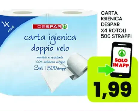 Carta igienica Despar doppio velo