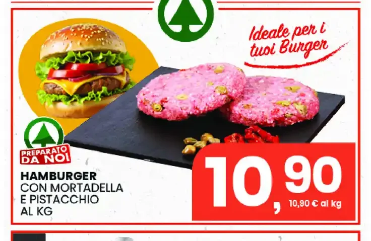 Hamburger con mortadella e pistacchio