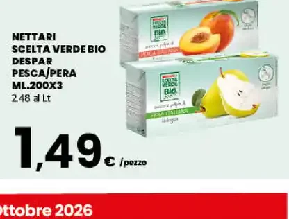 Nettari pesca e pera biologici