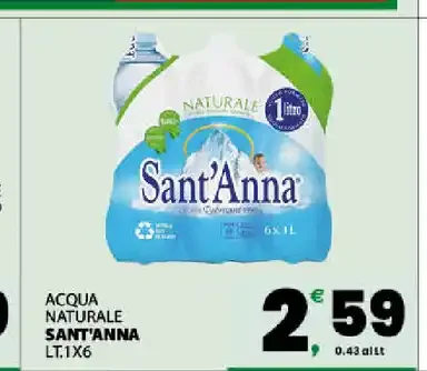 Acqua naturale Sant'Anna