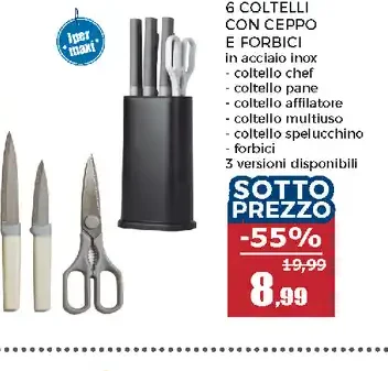Set coltelli con ceppo