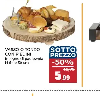 Vassoio tondo con piedini