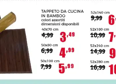 Tappeto da cucina in bambù