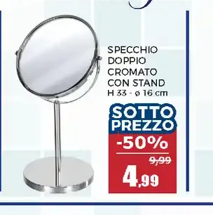 Specchio doppio cromato con stand