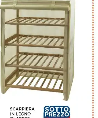 Scarpiera in legno di abete