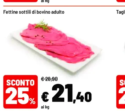 Fettine sottili di bovino adulto