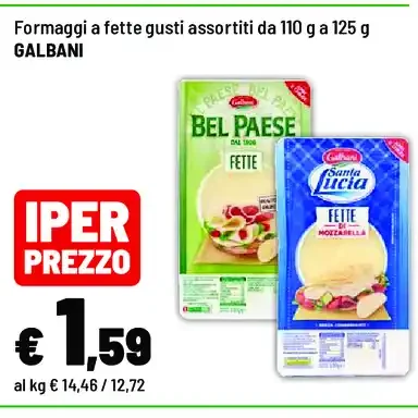 Formaggi a fette gusti assortiti
