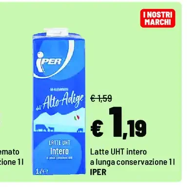 Latte UHT intero