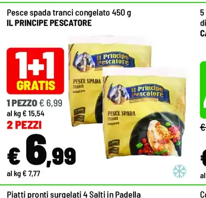 Pesce spada tranci congelato