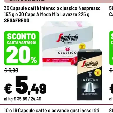 Capsule caffè intenso o classico compatibili